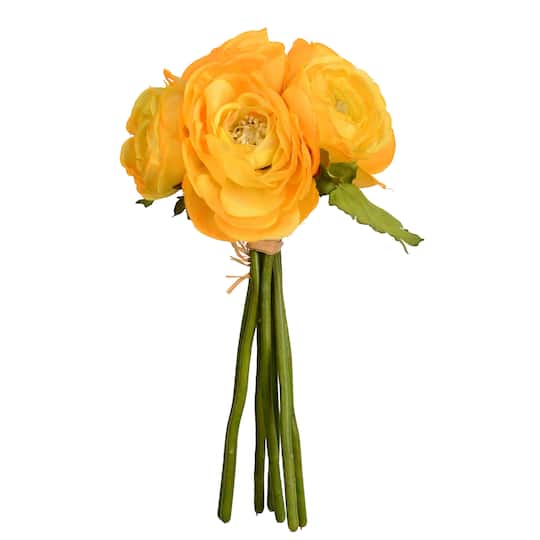 Mini Yellow Ranunculus Artificial Bundle By Vickerman | 9" x 6" x 6" | Michaels®
